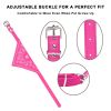 Adjustable Bandana Leather Pet Collar Triangle Scarf - Pink - S