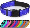 Reflective Dog Collar; Soft Neoprene Padded Breathable Nylon Pet Collar Adjustable for Medium Dogs - Navy Blue - Large (Pack of 1)