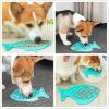 Silicone Lick Mat For Pet Dogs Slow Food Plate Rice Bowl For Small Medium Dog Anti Gulping Choking Feeder Puppy Treat Dispenser - Blue