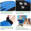 Pet Hair Deshedding Brush Comb Glove For Pet Dog Cleaning Massage Glove - Black & Blue - Left And Right