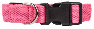 Pet Life 'Aero Mesh' 360 Degree Dual Sided Comfortable And Breathable Adjustable Mesh Dog Collar - Pink - Medium