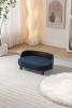 Scandinavian style Elevated Dog Bed Pet Sofa With Solid Wood legs and Bent Wood Back, Velvet Cushion, BLACK - as Pic