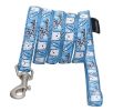 Touchdog 'Caliber' Designer Embroidered Fashion Pet Dog Leash And Harness Combination - Blue Pattern - Medium