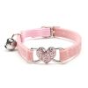 Pet Collar Adjustable Soft Collar With Bell For Dogs Kitten Cats - Pink - one-size