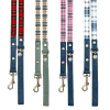 Swag Leash - Denim & Beige Plaid - Blue Plaid & Denim