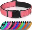 Reflective Dog Collar; Soft Neoprene Padded Breathable Nylon Pet Collar Adjustable for Medium Dogs - Pink - X-Large (Pack of 1)