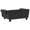 Dog Sofa Dark Gray 28.3"x17.7"x11.8" Plush - Grey