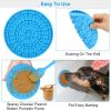 2pcs Dog Lick Pad Pet Shower Grooming Slow Feeder Dog Distraction Mat Slow Treat Dispensing Mat With Powerful Suction Cats Slow Feeder Li - Blue & Red