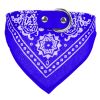 Adjustable Bandana Leather Pet Collar Triangle Scarf - Blue - M