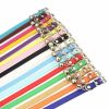 PU Leather Leash Pet Dog Collar Pet Supplies DIY Japanese Bell Cat Collar Bell - green - 25cm