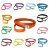 PU Leather Cat Dog Leash Soft Walking Dog Collar Leash Running Training Dog Harness Lead Leash Puppy Pet Small Dog Leash Belt - Rose - 2.0x120cm