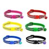 Small Pet Color Buckle Reflective Collars 1.0 Patch Bells Dog Collar Safety Adjustable For Cats Puppy Night Outdoor Supplies - Purple - 19x32CM