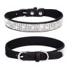 Pet Collar Shiny Artificial Rhinestone Dog Collar For Puppy And Cat; Microfiber Cat Collar - Light Blue - XS