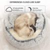 New Style Pet Cat Bed Dog Bed Round Plush Warm Cat's House Soft Long Plush Best Pet Bed Dogs For Cats Nest 2 In 1 Cat Accessorie - green - 50cm