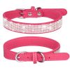 Pet Collar Shiny Artificial Rhinestone Dog Collar For Puppy And Cat; Microfiber Cat Collar - Light Blue - XS