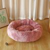 Soft Dog Bed Cat Beds Cat Sleeping Plush Mat Cushion Kitten Nest Sofa Kennel For Puppy Colorful Fluffy Warm Comfortable Pet Bed - pink - 60cm