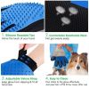 Dog Cat Pet Combs Grooming Deshedding Brush Gloves Effective Cleaning Back Massage Animal Bathing Fur Hair Removal - green - Left