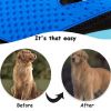 Dog Cat Pet Combs Grooming Deshedding Brush Gloves Effective Cleaning Back Massage Animal Bathing Fur Hair Removal - blue - Left