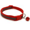 Small Pet Color Buckle Reflective Collars 1.0 Patch Bells Dog Collar Safety Adjustable For Cats Puppy Night Outdoor Supplies - Red - 19x32CM