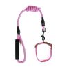 Dog Leash Two-color Machine Woven Nylon Handle Round Rope Pockmark Pet Chest Back Collar Pet Supplies - pink - 2