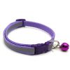 Small Pet Color Buckle Reflective Collars 1.0 Patch Bells Dog Collar Safety Adjustable For Cats Puppy Night Outdoor Supplies - Purple - 19x32CM