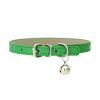 PU Leather Leash Pet Dog Collar Pet Supplies DIY Japanese Bell Cat Collar Bell - green - 30cm