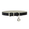 PU Leather Leash Pet Dog Collar Pet Supplies DIY Japanese Bell Cat Collar Bell - black - 30cm