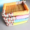 Breathable Pet Puppy Cooling Mat Bed Summer Protection Cervical Spine Cat Dog Ice Mat Square Rattan Kennel Supplies - orange - 50cm*40cm*7cm