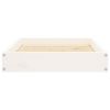 Dog Bed White 24.2"x19.3"x3.5" Solid Wood Pine - White