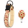 Cross-border new dog collar airtag locator anti-lost pet collar; Pet Collar with AirTag Case Holder - Love yellow collar set - XL: 3.0 * 48-55cm