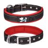 Pet dog collar; diving cloth reflective nylon collar; medium and large dog collar - Black ribbon: red - M 2.5*(38-48)CM