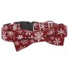 Sunflower Christmas Pet Collar Pet Bow Tie Collar With Adjustable Buckle For Dogs And Cats - Burgundy - XS