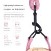 Dog Leash Two-color Machine Woven Nylon Handle Round Rope Pockmark Pet Chest Back Collar Pet Supplies - pink - 2