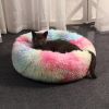 Soft Dog Bed Cat Beds Cat Sleeping Plush Mat Cushion Kitten Nest Sofa Kennel For Puppy Colorful Fluffy Warm Comfortable Pet Bed - pink - 50cm