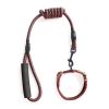 Dog Leash Two-color Machine Woven Nylon Handle Round Rope Pockmark Pet Chest Back Collar Pet Supplies - black - 2