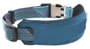 Pet Life 'Geo-prene' 2-in-1 Shock Absorbing Neoprene Padded Reflective Dog Leash and Collar - Blue - Medium