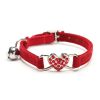 Pet Collar Adjustable Soft Collar With Bell For Dogs Kitten Cats - Red - one-size