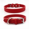 New Soft Puppy Collar For Dog And Cat; Leather Pet Collar Necklace For Small Medium Dog; adjustable dog collar - Pink - XS:1.5cm*30cm