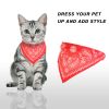 Adjustable Bandana Leather Pet Collar Triangle Scarf - Red - M