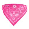 Adjustable Bandana Leather Pet Collar Triangle Scarf - Pink - S