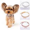 Necklace Cat Dog Three Row Rhinestone Zircon Bone Ornament Pet Collar - Silver - S