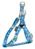 Touchdog 'Caliber' Designer Embroidered Fashion Pet Dog Leash And Harness Combination - Blue Pattern - Medium