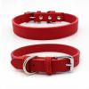 New Soft Puppy Collar For Dog And Cat; Leather Pet Collar Necklace For Small Medium Dog; adjustable dog collar - Black - M:2cm*42cm