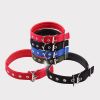 Pet Collar Simple Solid Color Dog Collar Leather Lining Adjustable Small Dog Collar Bichon Labrador Medium To Large Dog Collar - green - 1.5cm*40cm