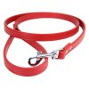 PU Leather Cat Dog Leash Soft Walking Dog Collar Leash Running Training Dog Harness Lead Leash Puppy Pet Small Dog Leash Belt - Red - 2.0x120cm