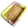 Breathable Pet Puppy Cooling Mat Bed Summer Protection Cervical Spine Cat Dog Ice Mat Square Rattan Kennel Supplies - pink - 40cm*30cm*7cm