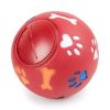 Food Dispensing Dog Toys; Pet Ball Toys; Rubber Slow Feeder Dog Puzzle Toys; Dog Treat Balls - Red - S