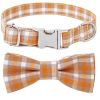 Plaid Dog Collar with Bow Pet Gift Adjustable Soft and Comfy Bowtie Collars for Small Medium Large Dogs - Style 2 - L 3.0x60cm