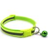 Small Pet Color Buckle Reflective Collars 1.0 Patch Bells Dog Collar Safety Adjustable For Cats Puppy Night Outdoor Supplies - Fluorescent Green - 19x